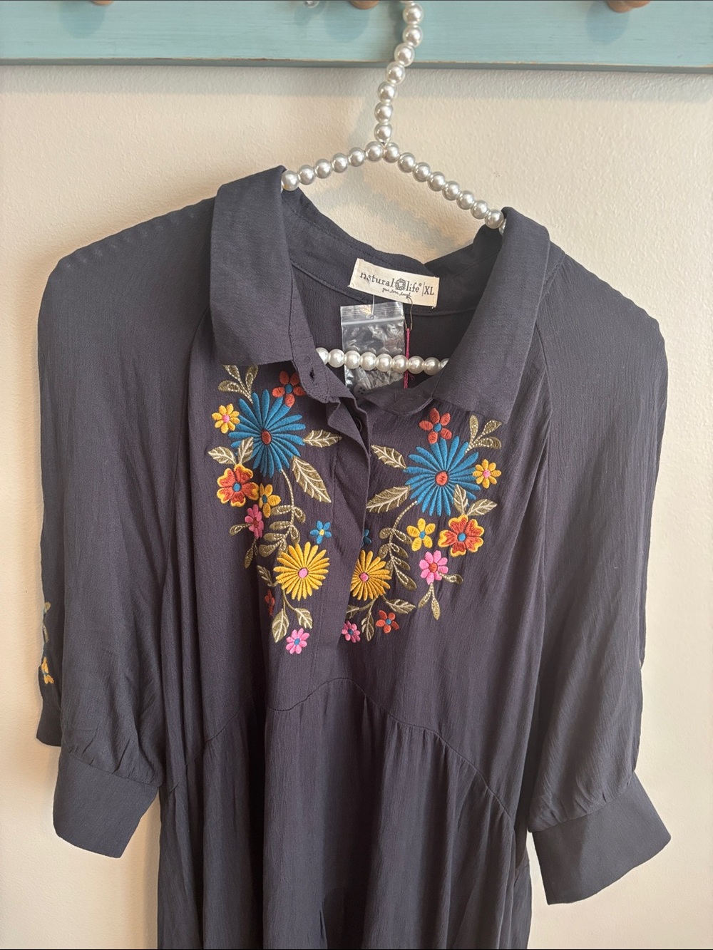 NEW Natural Life Rebecca Embroidered Midi Dress size xl - Picture 3 of 7